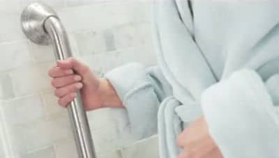 wall mounted grab bars improve bathroom safety for seniors