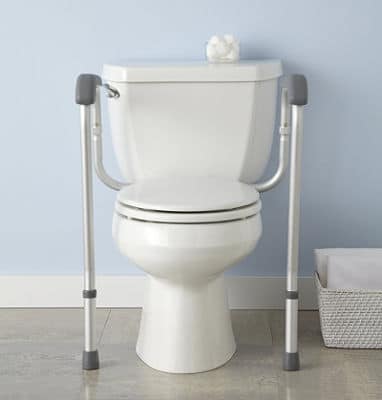 a toilet safety frame helps seniors stay safe and more independent in the bathroom