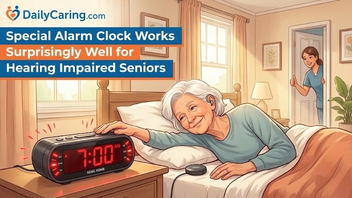New vibrating alarm clock works well for hearing impaired.