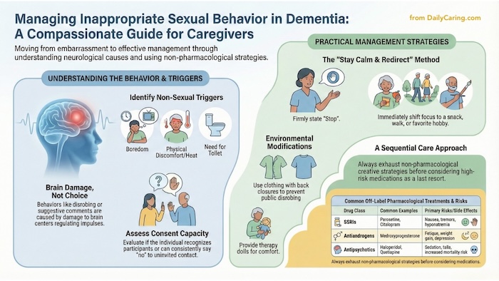 How to manage inappropriate sexual behavior and dementia.