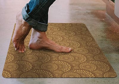 A non-slip, ultra thin mat keeps seniors safer in the bathroom