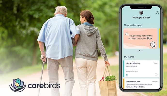 The CareBirds app helps prevent caregiver burnout