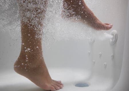 Kohler whirlpool and massage air jets soothe aching joints and muscles