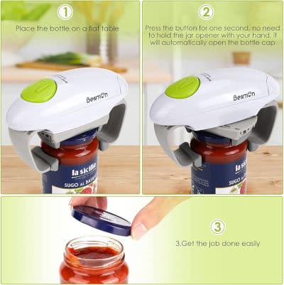 Many jar lids are tough for seniors to open. This helpful kitchen aid opens any jar with ease.