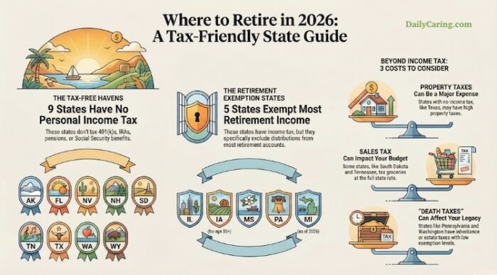 A list of the best states for retirement when it comes to tax savings.