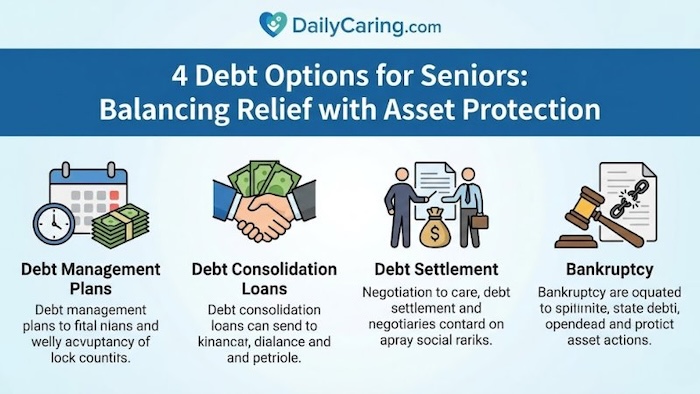 Debt relief options for seniors that won't compromise their legal rights to social security and their home.