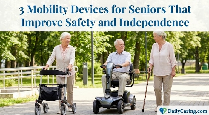 Mobility devices for aging adults promote independence and safety.