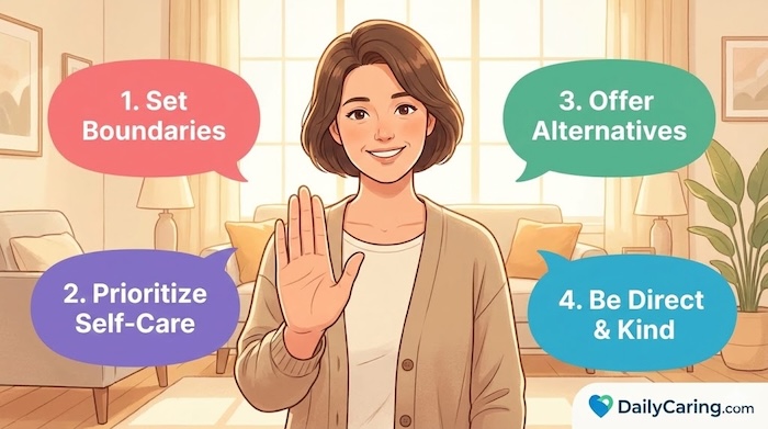 4 tips that help caregivers say no.