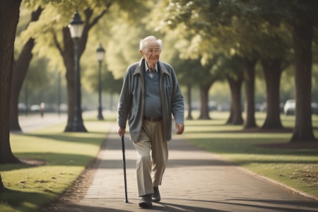 Mobility aids like a cane make a wonderful gift for an elderly man