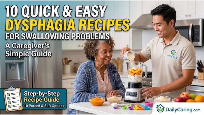 Healthy dysphagia recipes for aging adults and caregivers.
