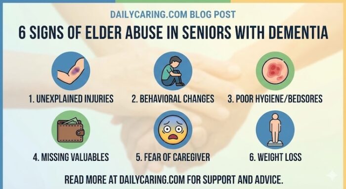 6 signs of elder abuse in seniors with dementia.