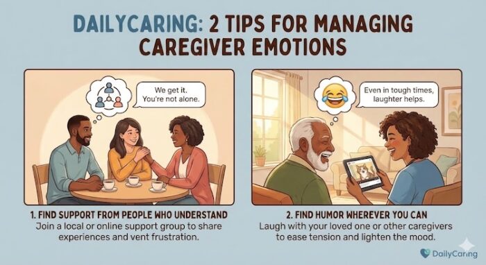 Tips on managing caregiver emotions.