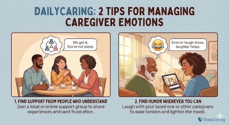 Tips on managing caregiver emotions.