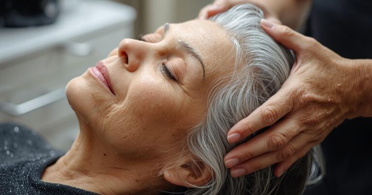 How to wash an older adult's hair while laying down in bed.