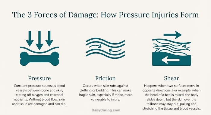 How do bed sores occur? DailyCaring has the answer.