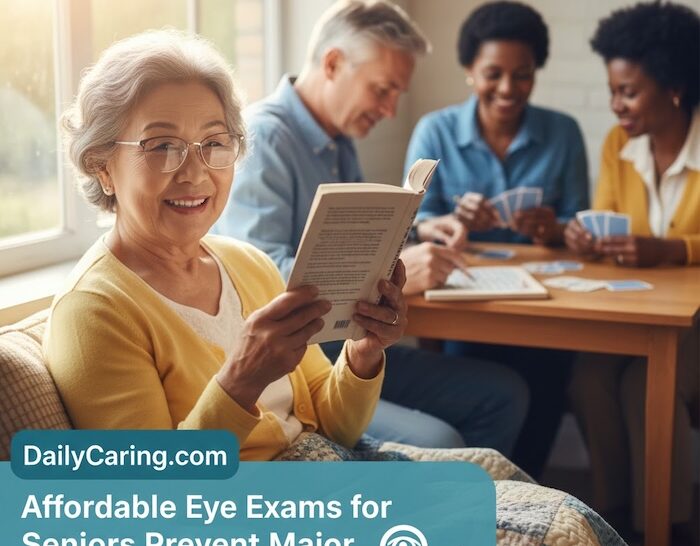 Reducing the risk of vision loss for aging adults includes affordable eye exams.