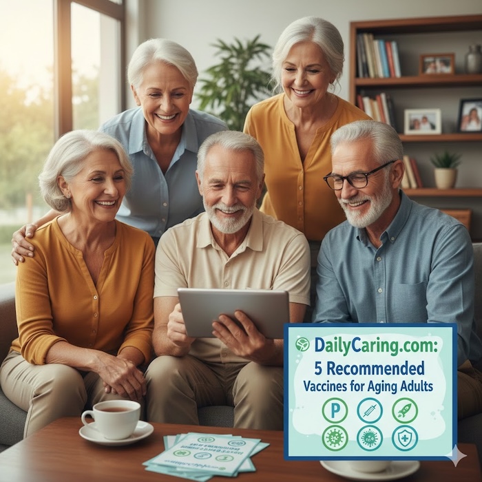 5 recommended vaccines for aging adults.