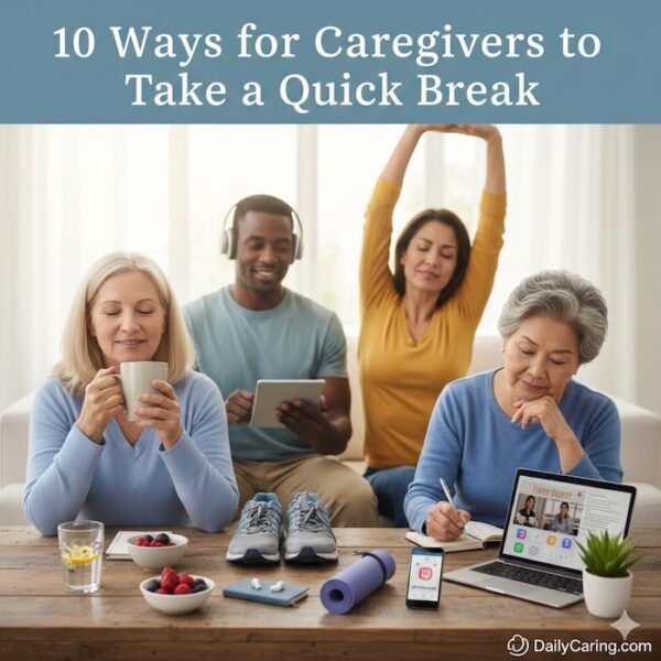10 ways caregivers can catch a quick break to relax and refresh.