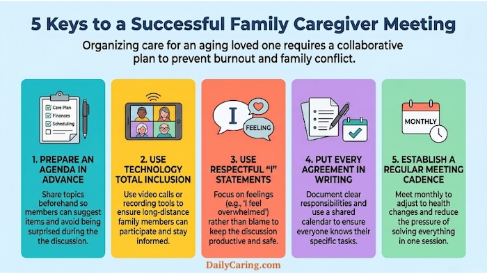 The keys to successful family caregiver meetings.