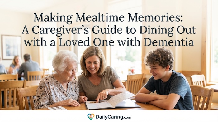 Dining out with somebody who has dementia can be challenging. Here are some tips to make for a smoother experience.