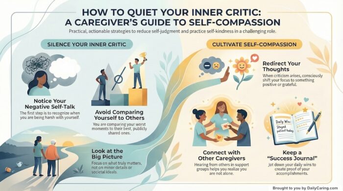 Strategies to help reduce caregiver self doubt and judgement - INFOGRAPHIC