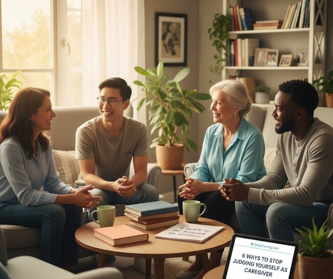 Strategies to help caregivers stop judging themselves so harshly.