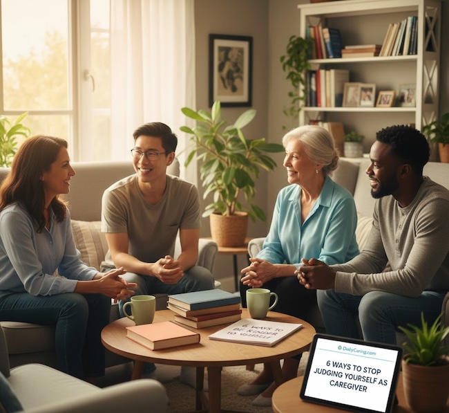 Strategies to help caregivers stop judging themselves so harshly.