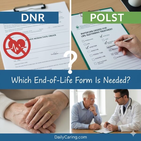 When it comes to end-of-life decisions, it's important to sign either a DNR form or a POLST form. 