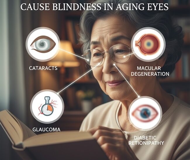List of common diseases that cause blindness in aging adults