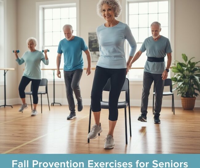 Fall prevention for seniors can improve balance and strength.