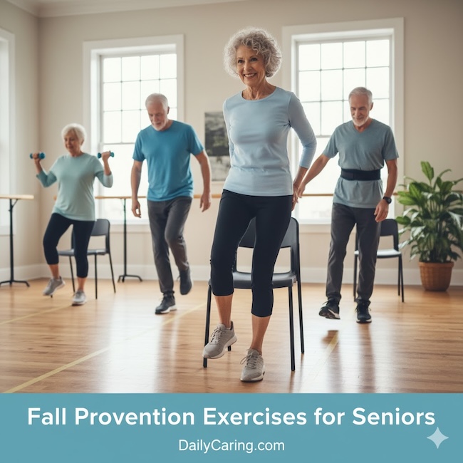 Fall prevention for seniors can improve balance and strength.