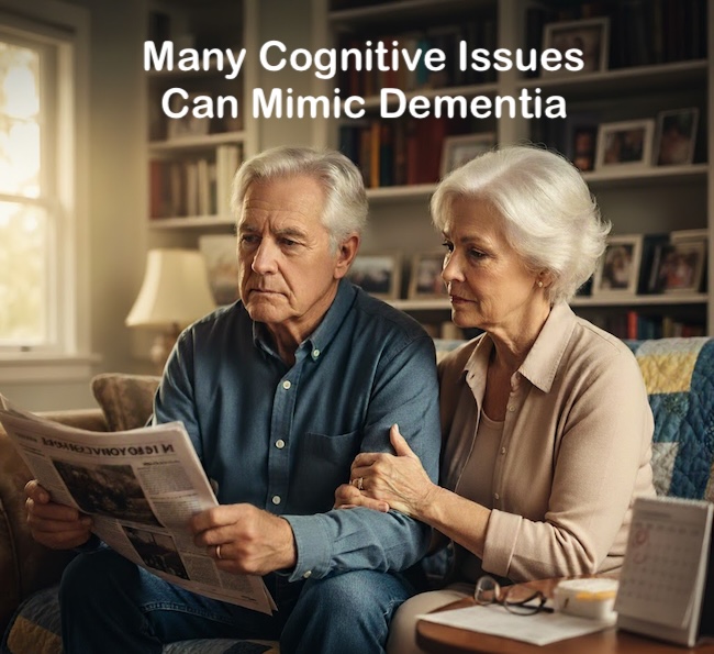 Certain cognitive issues can mimic dementia in older adults. Here's a list of what to look for.