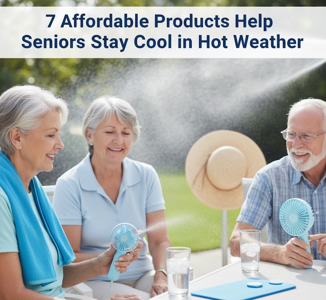 Great list of affordable products that help seniors stay cool in hot weather!