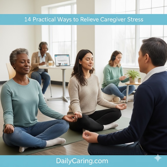 Caregiving can be incredibly stressful. Here are 14 Practical Ways to Relieve Caregiver Stress