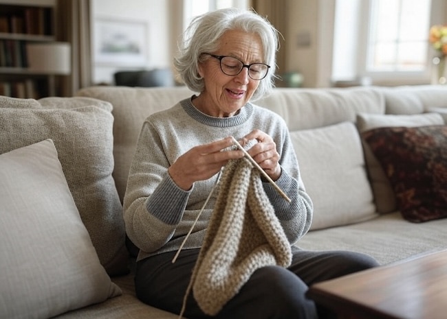 Great gift ideas for aging adults can include knitting or crocheting. From Daily Caring 