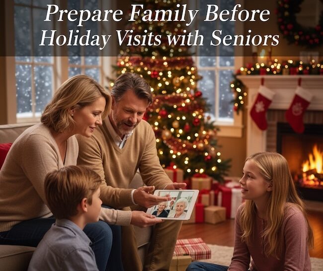 Prepare your famly before they arrive for holiday visits so they won't be so surprised to see your loved one in a vulnerable state.