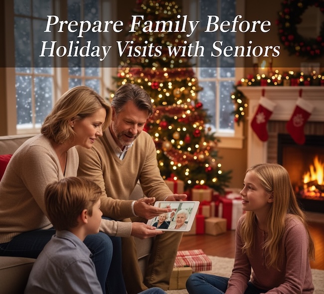 Prepare your famly before they arrive for holiday visits so they won't be so surprised to see your loved one in a vulnerable state.