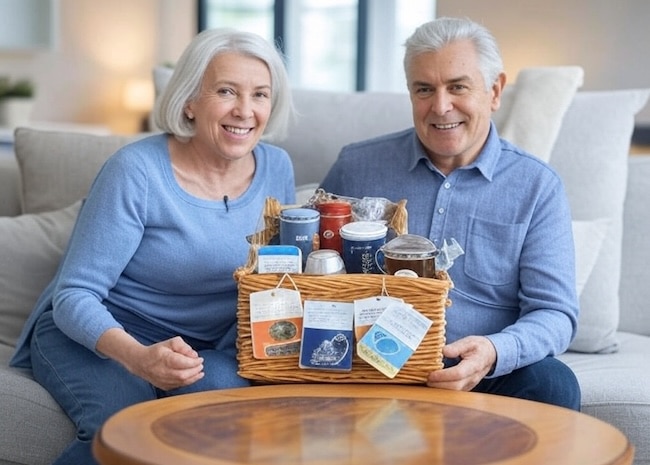 Great Last Minute Gift Ideas for Seniors - Coffee and Tea Gift Basket!