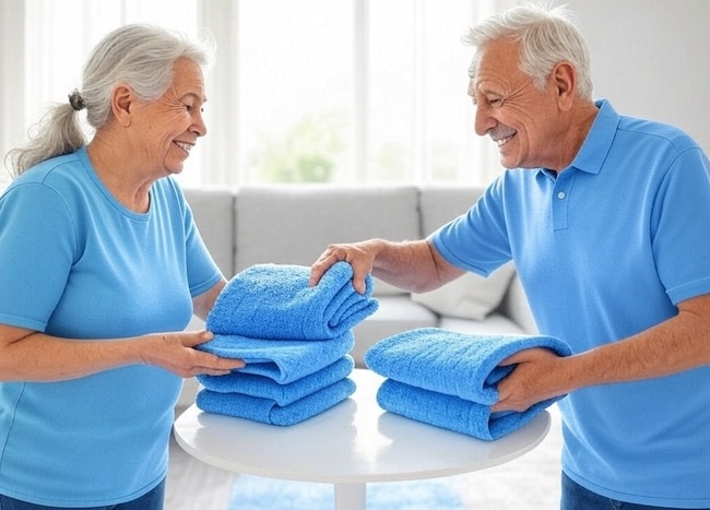 Activities for those with dementia - Folding towels