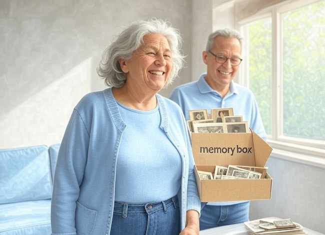 Putting together a memory box is a great way to engage seniors with dementia