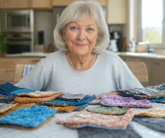 Activities for people with dementia - Playing with a box of fabrics