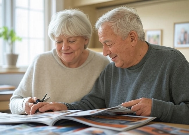 Great activities for seniors with dementia - Cutting out pictures for a scrap book