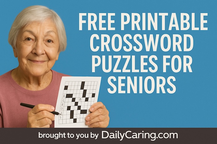 Free, printable crossword puzzles for seniors from Daily Caring
