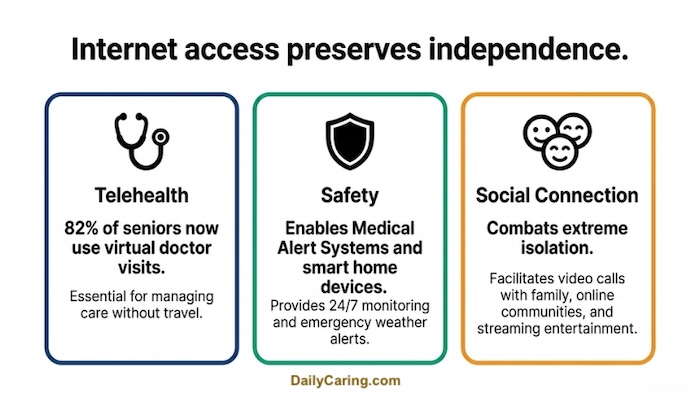 Low-cost internet programs for seniors preserves independence at a time where connectivity matters.