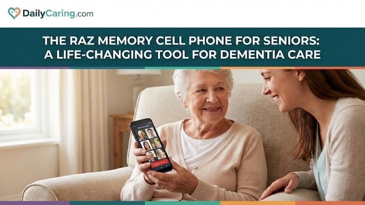 The RAZ memory cell phone for seniors simplifies communication for people with dementia or other forms of cognitive decline.