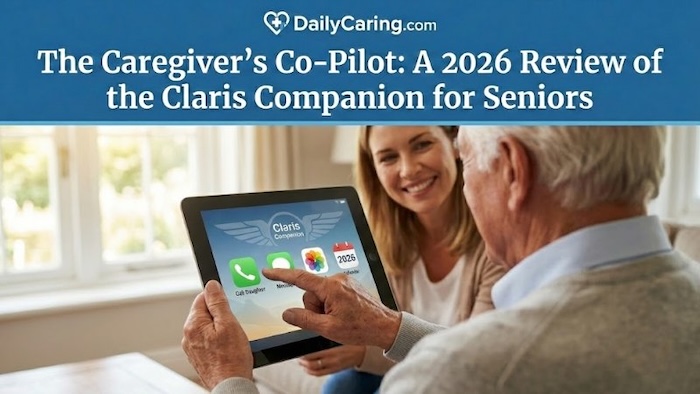 The Claris Companion for seniors. A tablet that helps with health monitoring.