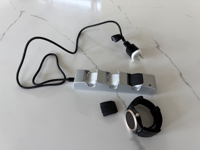 Kanega medical alert watch battery charging system.