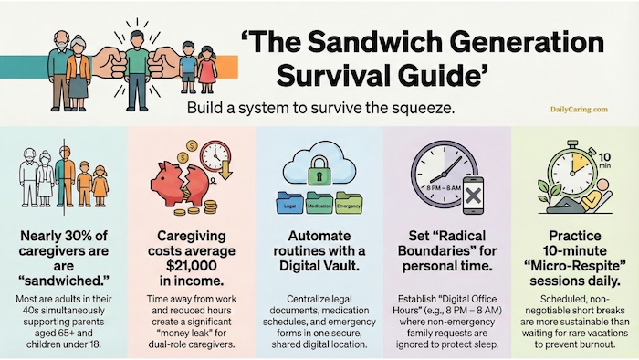 Sandwich Generation Survival Guide: How to Balance Kids and Parents in 2026