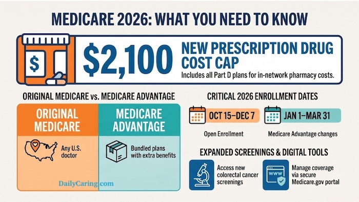 Infographic: The 2026 Medicare Part D changes illustrated.